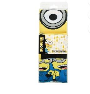 Minions Men's Crew Socks 3 Pack New